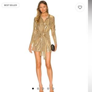 Norma Kamali
Women's gold Tie Front Shirtdress